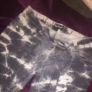 Ripped bleach washed pants